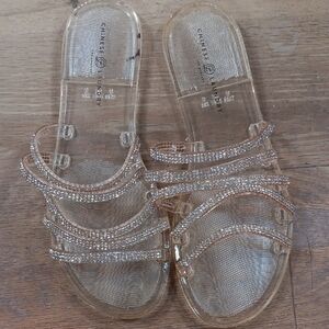 Chinese Laundry Transparent Rhinestone Sandals